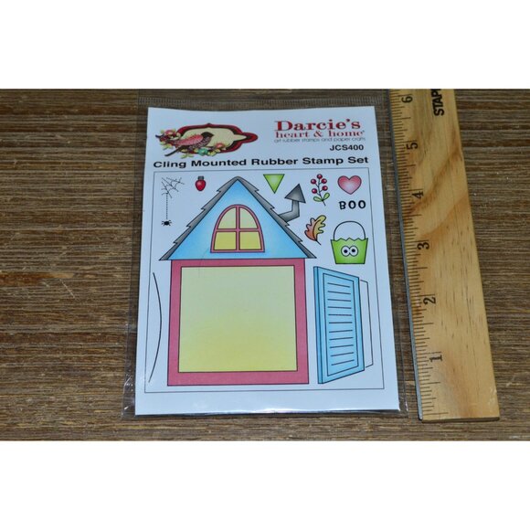 Darcie's Heart Home Cling Mount Rubber Stamp Set Window Seasonal Holiday JCS400 - Picture 5 of 5